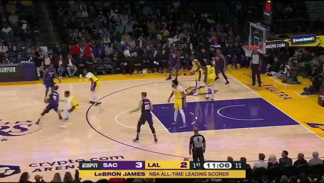 【2023年11月16日】NBA常規(guī)賽：國(guó)王vs湖人第1節(jié)英文原聲錄像回放