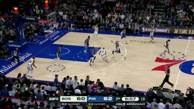 【2023年11月16日 凯尔特人vs76人集锦】找到状态抬手就有！霍福德连珠炮三分三连击