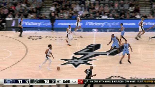 【2023年11月19日 灰熊vs马刺集锦】传切配合完美到位 科林斯高位策应约翰逊球到人到回头望月