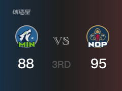 NBA常规赛:鹈鹕以95-88领先森林狼,结束三节