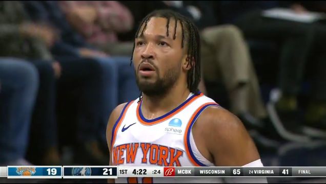 【2023年11月21日】NBA常規(guī)賽：尼克斯vs森林狼第1節(jié)英文原聲錄像回放