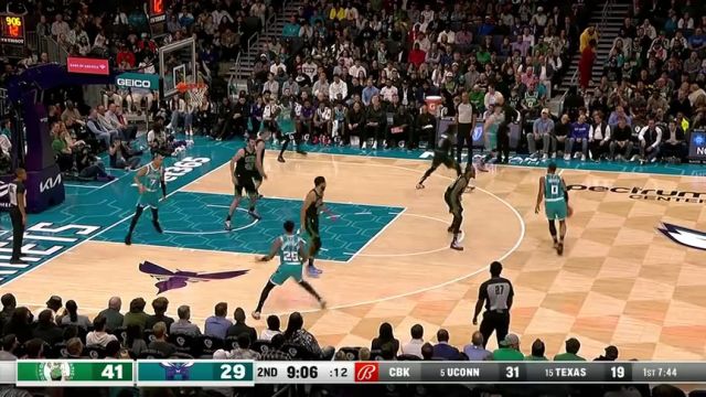 【2023年11月21日】NBA常规赛:凯尔特人vs黄蜂第2节英文原声录像回放