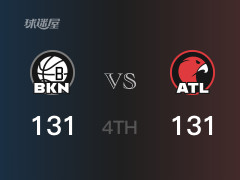 NBA常規(guī)賽：四節(jié)數(shù)據(jù)，老鷹以131-131戰(zhàn)平籃網(wǎng)， 吹楊29分3籃板9助攻
