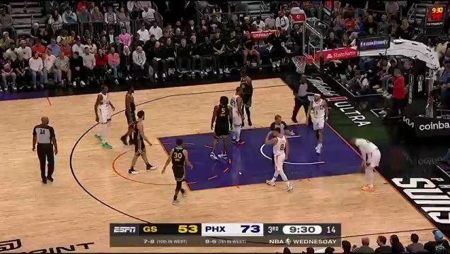 【2023年11月23日】NBA常规赛:勇士vs太阳第3节英文原声录像回放