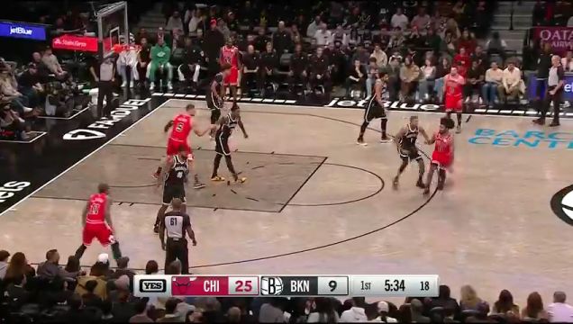 【2023年11月27日】NBA常规赛:公牛vs篮网第1节英文原声录像回放