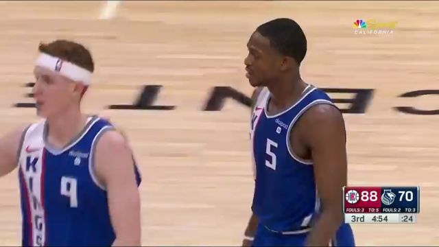 【2023年11月30日】NBA常規(guī)賽：快船vs國王第3節(jié)英文原聲錄像回放