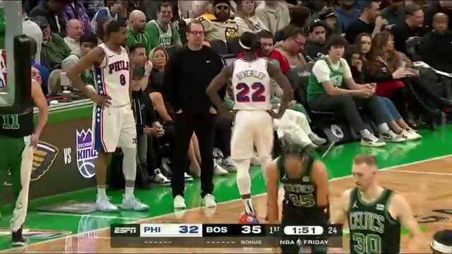 【2023年12月02日】NBA常規(guī)賽：76人vs凱爾特人第1節(jié)英文原聲錄像回放