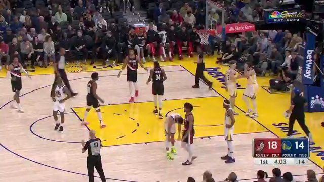 【2023年12月07日】NBA常規(guī)賽：開拓者vs勇士第1節(jié)中文解說錄像回放