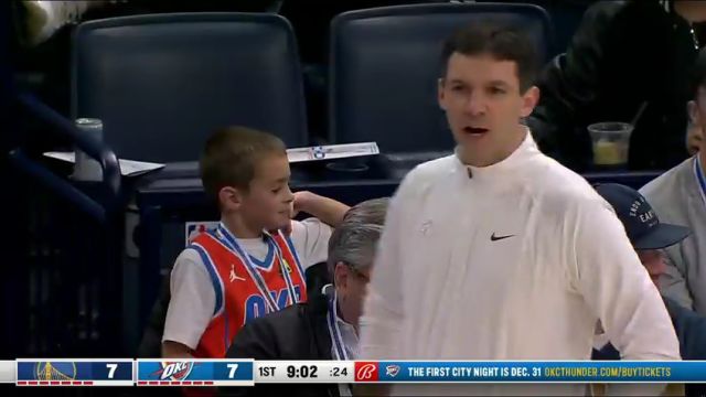 【2023年12月09日】NBA常規(guī)賽：勇士vs雷霆第1節(jié)英文原聲錄像回放