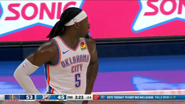【2023年12月09日】NBA常規(guī)賽：勇士vs雷霆第2節(jié)英文原聲錄像回放