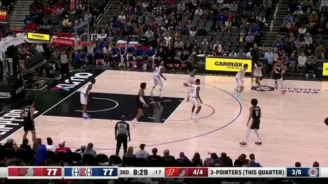 【2023年12月12日】NBA常規(guī)賽：開(kāi)拓者vs快船第3節(jié)中文解說(shuō)錄像回放