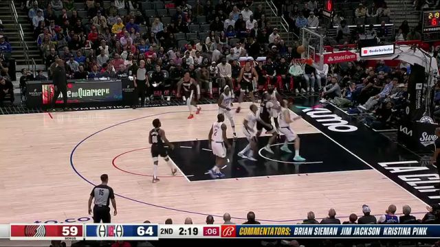 【2023年12月12日】NBA常規(guī)賽：開(kāi)拓者vs快船第2節(jié)中文解說(shuō)錄像回放