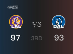 NBA常规赛：三节结束，湖人以97-93领先独行侠，戴维斯32分9篮板