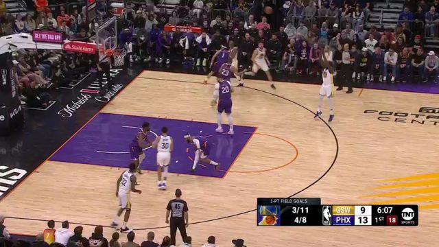 【2023年12月13日】NBA常規(guī)賽：勇士vs太陽第1節(jié)英文原聲錄像回放