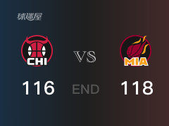 公牛vs热火比分:巴特勒28分德罗赞27分 公牛116-118败给热火