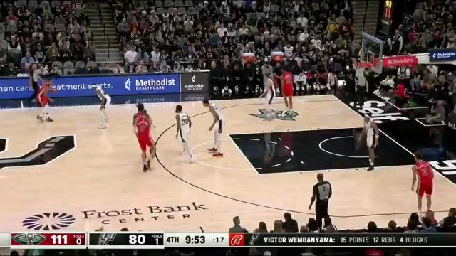 【2023年12月18日】NBA常規(guī)賽:鵜鶘vs馬刺第4節(jié)英文原聲錄像回放