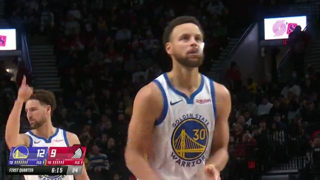 【2023年12月18日】NBA常規(guī)賽：勇士vs開拓者第1節(jié)英文原聲錄像回放