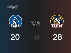 NBA常规赛:首节战罢,掘金以28- 23领先独行侠,A-戈登8分3篮板4助攻