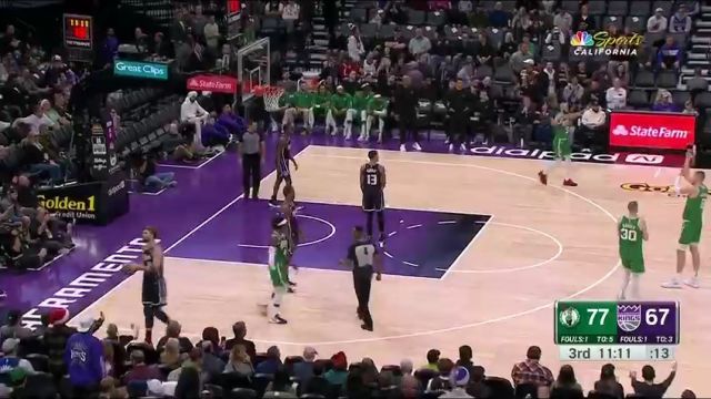 【2023年12月21日】NBA常規(guī)賽：凱爾特人vs國(guó)王第3節(jié)英文原聲錄像回放