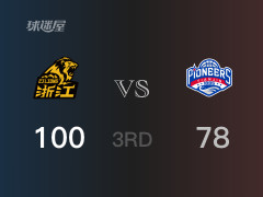 CBA常规赛：三节战罢，广厦以100- 78领先天津，胡金秋23分6篮板