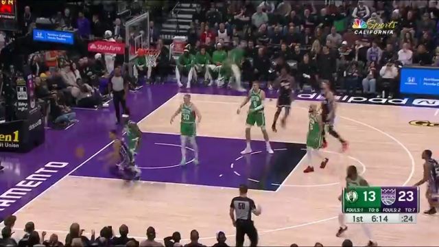 【2023年12月21日】NBA常規(guī)賽：凱爾特人vs國(guó)王第1節(jié)英文原聲錄像回放