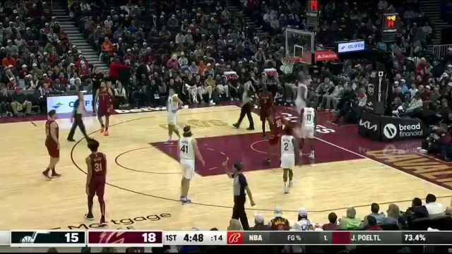 【2023年12月21日】NBA常規(guī)賽：爵士vs騎士第1節(jié)中文解說(shuō)錄像回放