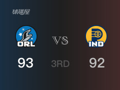 NBA常规赛:魔术以95-92领先步行者,结束三节