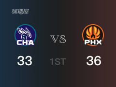 NBA常規(guī)賽：首節(jié)結(jié)束，太陽(yáng)以38-33領(lǐng)先黃蜂，努爾基奇12分6籃板