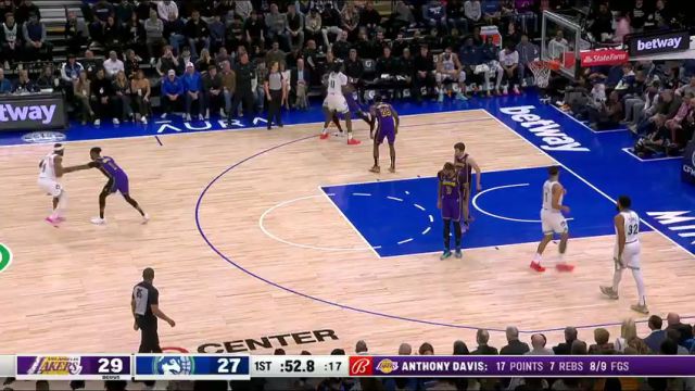 【2023年12月31日】NBA常規(guī)賽：湖人vs森林狼第1節(jié)英文原聲錄像回放