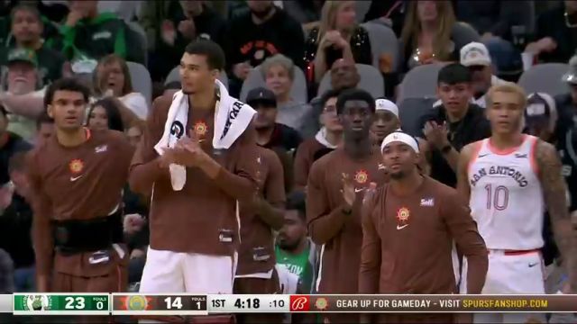 【2024年01月01日】NBA常規(guī)賽：凱爾特人vs馬刺第1節(jié)英文原聲錄像回放