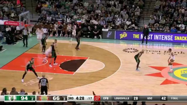 【2024年01月01日】NBA常規(guī)賽：凱爾特人vs馬刺第3節(jié)英文原聲錄像回放