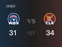 NBA常规赛：首节战罢，骑士以34- 33领先奇才，斯特鲁斯11分2篮板