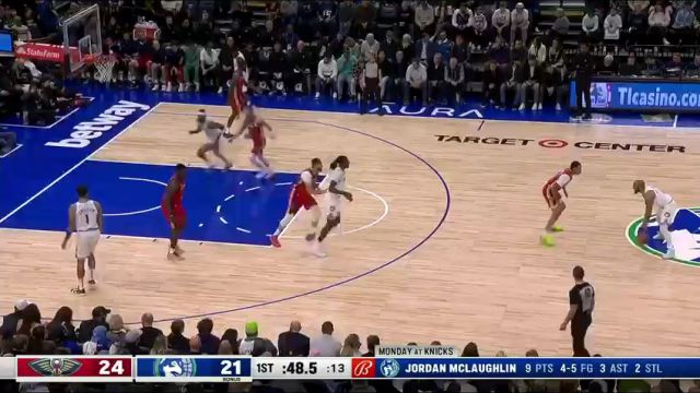 【2024年01月04日】NBA常規(guī)賽:鵜鶘vs森林狼第1節(jié)中文解說錄像回放