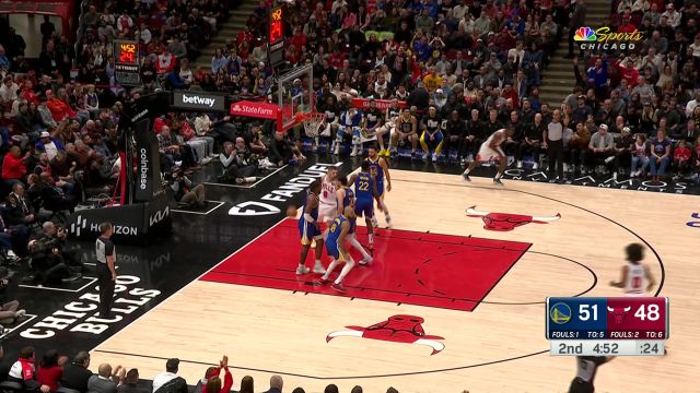 【2024年01月13日 勇士vs公牛集锦】放谁也不能放他投 帕威面前一片开阔地投中三分