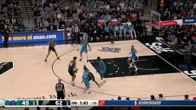 【2024年01月13日】NBA常規(guī)賽：黃蜂vs馬刺第2節(jié)英文原聲錄像回放