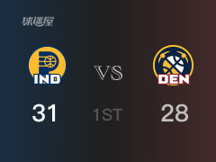 NBA常規(guī)賽：步行者以31-28領(lǐng)先掘金，結(jié)束首節(jié)