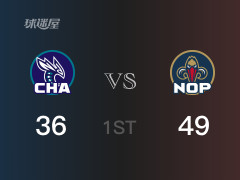 首节比分,鹈鹕49-36领先黄蜂,英格拉姆12分