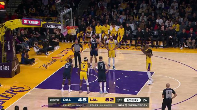 【2024年01月18日】NBA常規(guī)賽：獨行俠vs湖人第2節(jié)英文原聲錄像回放