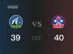 NBA常規(guī)賽：首節(jié)戰(zhàn)罷，活塞以40- 39領(lǐng)先森林狼，博格達(dá)諾維奇7分