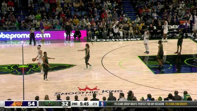 【2024年01月20日】NBA常規(guī)賽：太陽(yáng)vs鵜鶘第2節(jié)英文原聲錄像回放