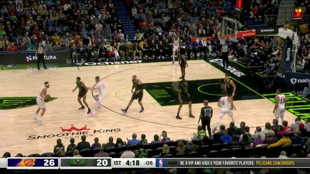 【2024年01月20日】NBA常規(guī)賽：太陽(yáng)vs鵜鶘第1節(jié)英文原聲錄像回放