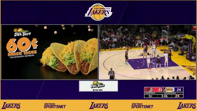 【2024年01月22日】NBA常规赛:开拓者vs湖人第1节英文原声录像回放