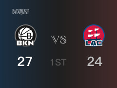 NBA常規(guī)賽：籃網(wǎng)以27-24領(lǐng)先快船，結(jié)束首節(jié)