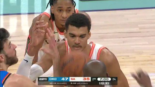 【2024年01月25日】NBA常規(guī)賽：雷霆vs馬刺第2節(jié)中文解說錄像回放