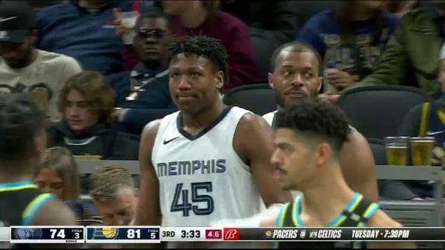 【2024年01月29日】NBA常規(guī)賽：灰熊vs步行者第3節(jié)英文原聲錄像回放