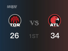 NBA常規(guī)賽：老鷹以34-26領(lǐng)先猛龍，結(jié)束首節(jié)