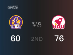 NBA常规赛 :半场数据, 火箭以78-60领先湖人,杰伦格林18分8篮板3助攻