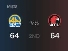 NBA常規(guī)賽 ：半場(chǎng)數(shù)據(jù)， 老鷹以64-64戰(zhàn)平勇士，卡佩拉14分11籃板