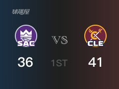 NBA常規(guī)賽 ：首節(jié)數(shù)據(jù)，騎士以41-36領(lǐng)先國王，米切爾13分2助攻