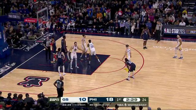 【2024年02月08日】NBA常規(guī)賽：勇士vs76人第1節(jié)中文解說錄像回放